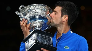 File : Novak Djokovic during his previous Australian Open outing