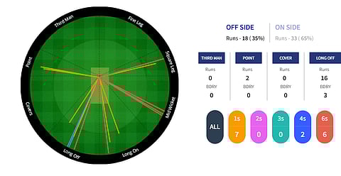 Hardik Pandya's wagon wheel against Chandigarh in the Vijay Hazare Trophy