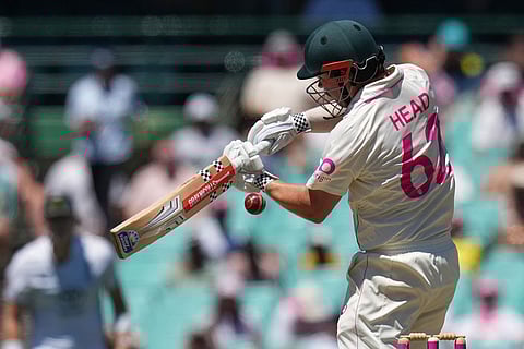 Australia's Travis Head bats during play on the last day of the fifth and final Ashes cricket test between England and Australia in Sydney.