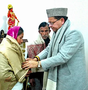 PTI
: Pushkar Singh Dhami meets Ankita Bhandari's parents