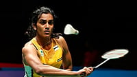 BWF Malaysia Open 2026: PV Sindhu Advances to Semi-Finals After Akane Yamaguchi Retired Due To Knee Injury File Photo : PV Sindhu during the All England Open Tournament