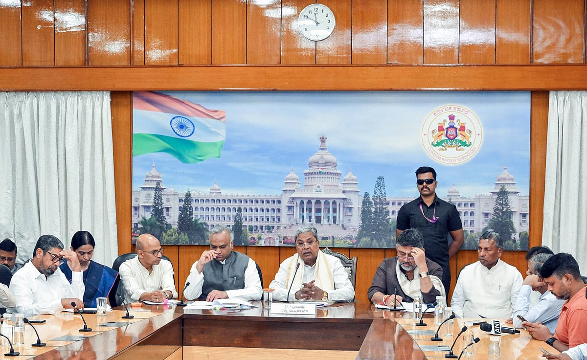 Karnataka Chief Minister Siddaramaiah at the press conference regarding- MGNREGA Bangalore, Jan 03 (ANI): Karnataka Chief Minister Siddaramaiah and Deputy Chief Minister D.K. Shivakumar during a press conference regarding the scrapping of the Mahatma Gandhi National Rural Employment Guarantee Scheme (MGNREGA) by Union Government, in Bangalore on Saturday - ANI
