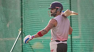 PTI : Virat Kohli during a practice session ahead of the first ODI match between India and New Zealand at Kotambi Stadium in Vadodara.