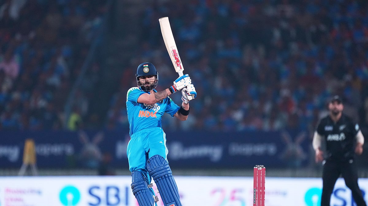 India's Virat Kohli plays a shot during the first One Day International cricket match between India and New Zealand in Vadodara, India, Sunday, Jan. 11, 2026. - (AP Photo/Ajit Solanki)