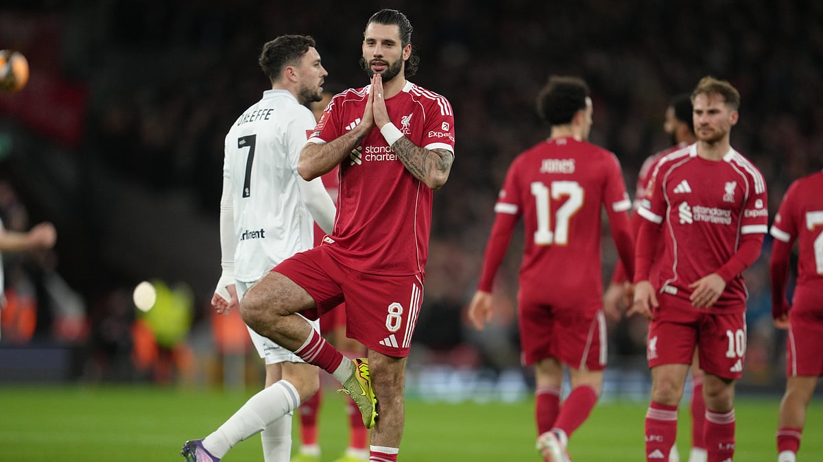 Liverpool's Dominik Szoboszlai reacts after scoring during the FA Cup third round match against and Barnsley on Monday, January 12, 2026.  - | Photo: AP/Jon Super