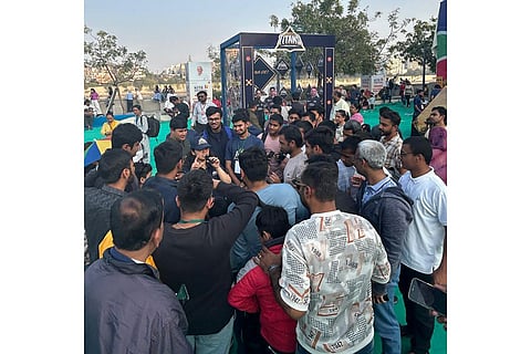Fans turn up in numbers at the Gujarat Titans' fan engagement zone in Ahmedabad on the occasion of International Kite Day.