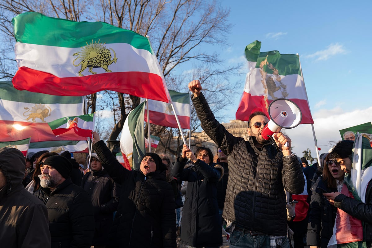 Activists take part in a rally supporting protesters in Iran at Lafayette Park, across from the White House, in Washington, Sunday - AP/ Jose Luis Magana