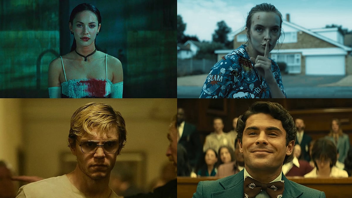 Stills from Jennifer’s Body (2009), Dahaad (2023), Dahmer (2022) & Killing Eve (2018-22) - Illustration