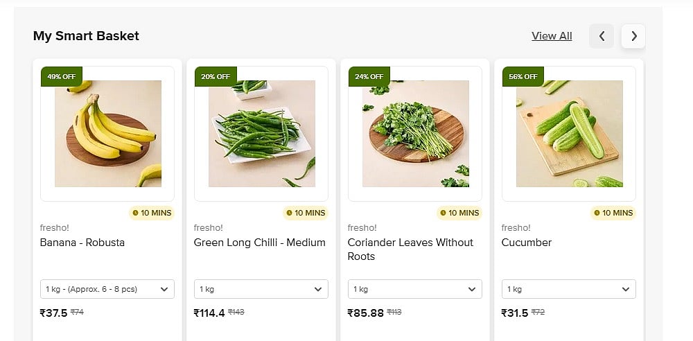 Screengrab of Big Bazaars website |