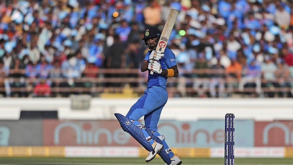 KL Rahul plays the flick shot in an ODI match - File