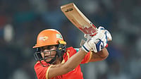 BCCI : Gujarat Giants' Ayushi Soni in action during the WPL encounter against MI.