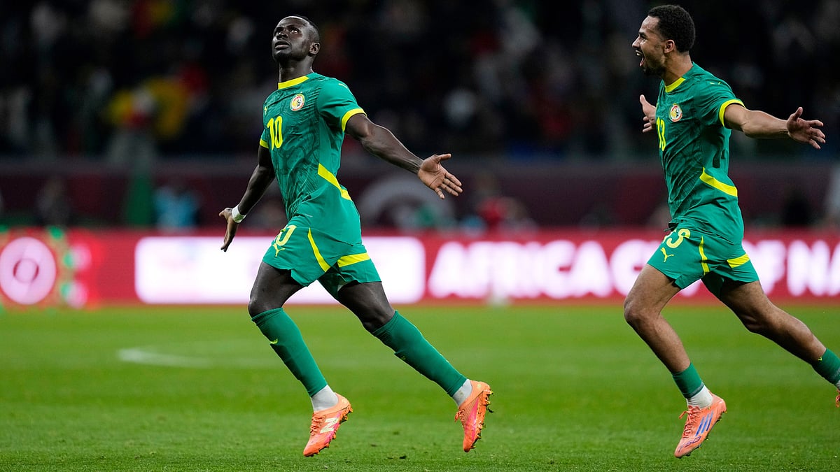 Senegal's Sadio Mane celebrates after scoring his side's opening goal during  the Africa Cup of Nations semifinal match against Egypt on Wednesday, January 14, 2026. - | Photo: AP/Themba Hadebe