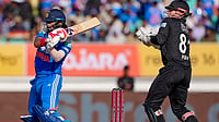 India Vs New Zealand LIVE Score, 2nd ODI: KL Rahul Scores Fifty; Onus On Nitish Reddy For Strong Finish |IND 226/5 (43) (PTI Photo/Ravi Choudhary) : India's KL Rahul plays a shot during the second ODI cricket match of a series between India and New Zealand, at Niranjan Shah Stadium, in Rajkot, Gujarat, Wednesday, Jan. 14, 2026.