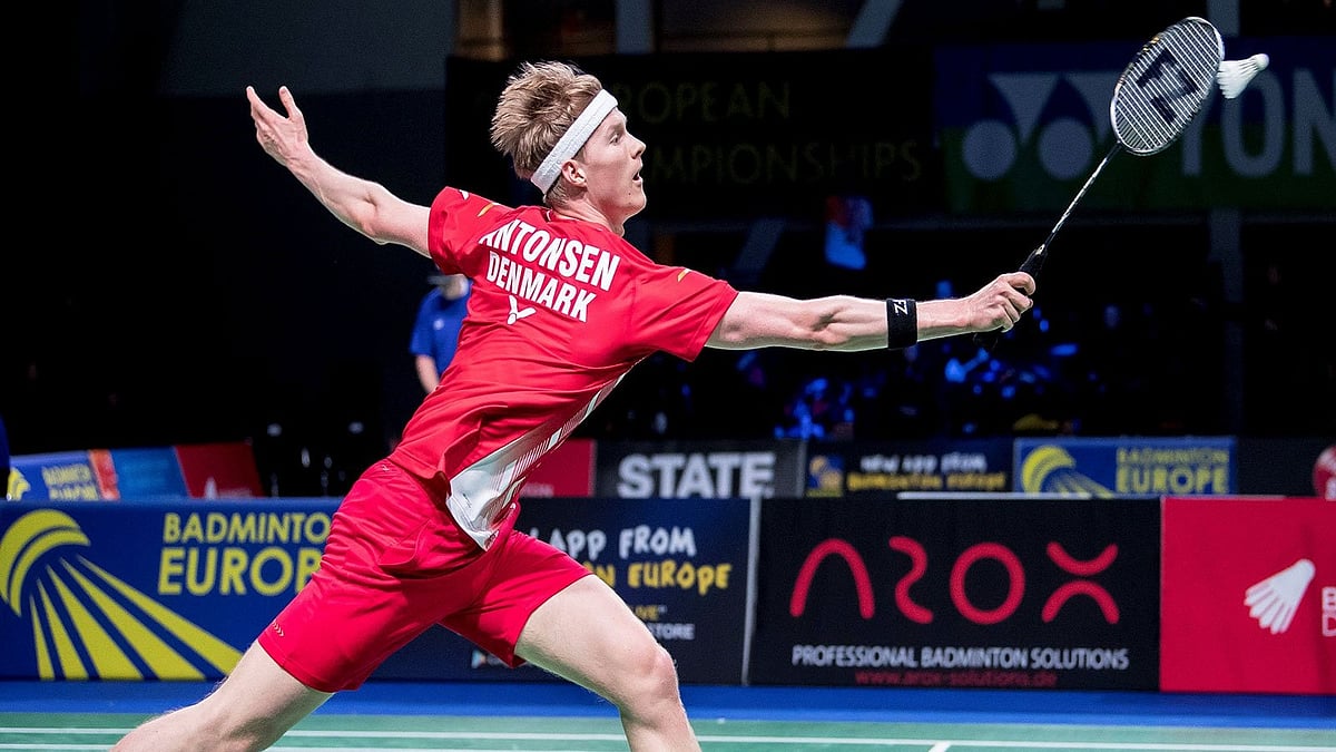 Denmark’s Anders Antonsen in action. - File