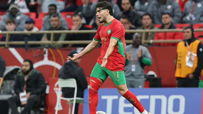 Morocco's Abdessamad Ezzalzouli reacts during the Africa Cup of Nations semi-final match against Nigeria on Wednesday, January 14, 2026. - | Photo: X/Youssef Loulidi