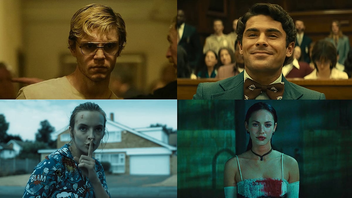 Stills from Jennifer’s Body (2009), Dahaad (2023), Dahmer (2022) & Killing Eve (2018-22) - Illustration