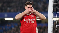 Chelsea 2-3 Arsenal EFL Cup 2025-26 Semi-Final: Garnacho's Brace Goes In Vain As Gunners Take 1st Leg Away Advantage Opta : Viktor Gyokeres celebrates after scoring Arsenal's second goal against Chelsea