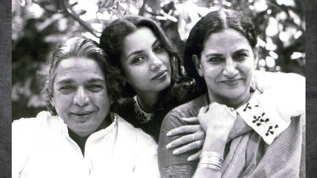 Kaifi Azmi with Shaukat Kaifi and Shabana Azmi - X