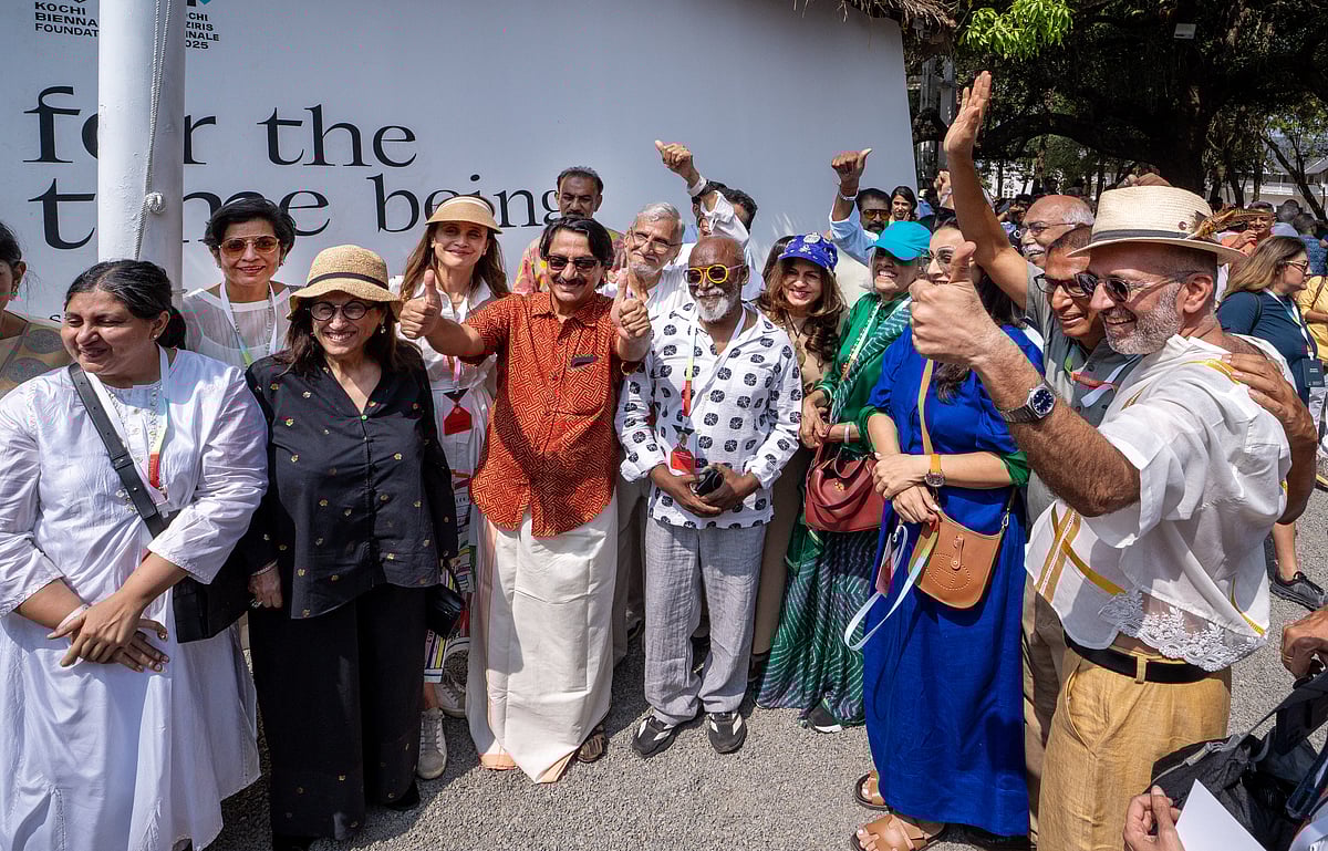 Special Arrangement  : Krishnamachari Bose, NIkhil Chopra, KMB Chairman Venu V, during Flag hoisting ceremony of KMB 2025