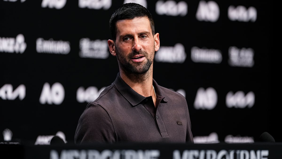 Novak Djokovic speaks to reporters ahead of the Australian Open 2026 - Opta