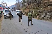 Security Tightened Across Kashmir Ahead Of Republic Day Celebrations | Photo: PTI : Security personnel keep vigil amid high alert after three terrorist hideouts were busted in J-K's Kathu district, ahead of Republic Day celebrations, in Doda district, Jammu and Kashmir. (REPRESENTATIONAL IMAGE)