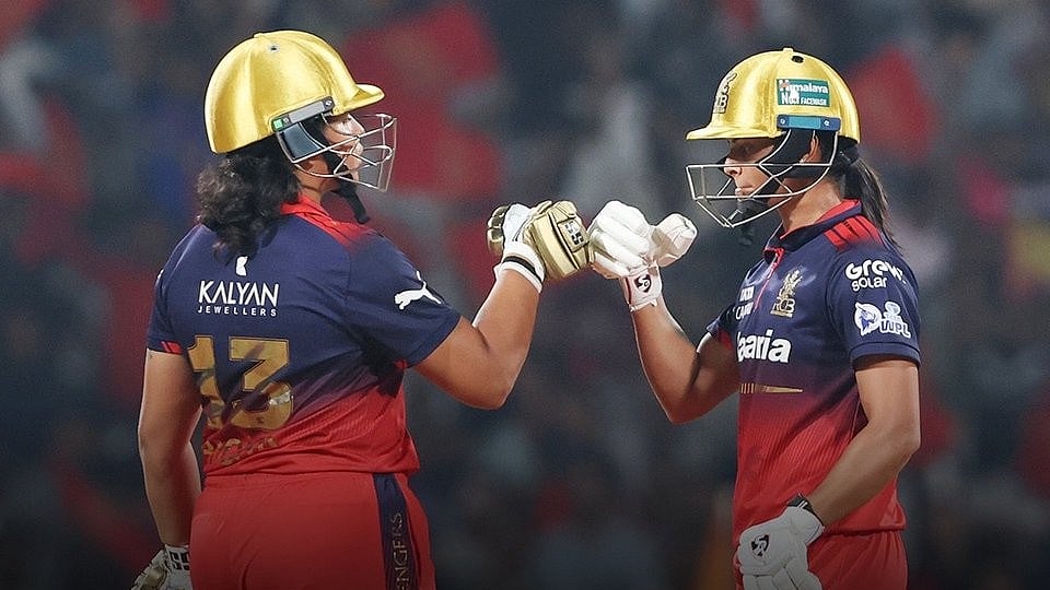 Royal Challengers Bengaluru batters in action during their match against Gujarat Giants. - X/RCBTweets