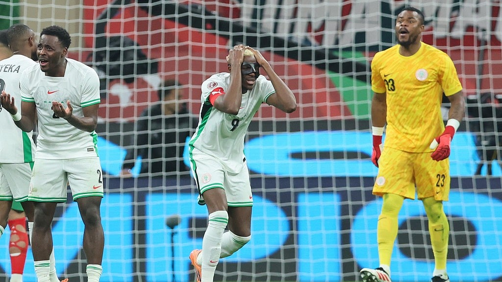 Nigeria's Victor Osimhen reacts during the Africa Cup of Nations semi-final match between Nigeria and Morocco in Rabat, Morocco. - Photo: AP