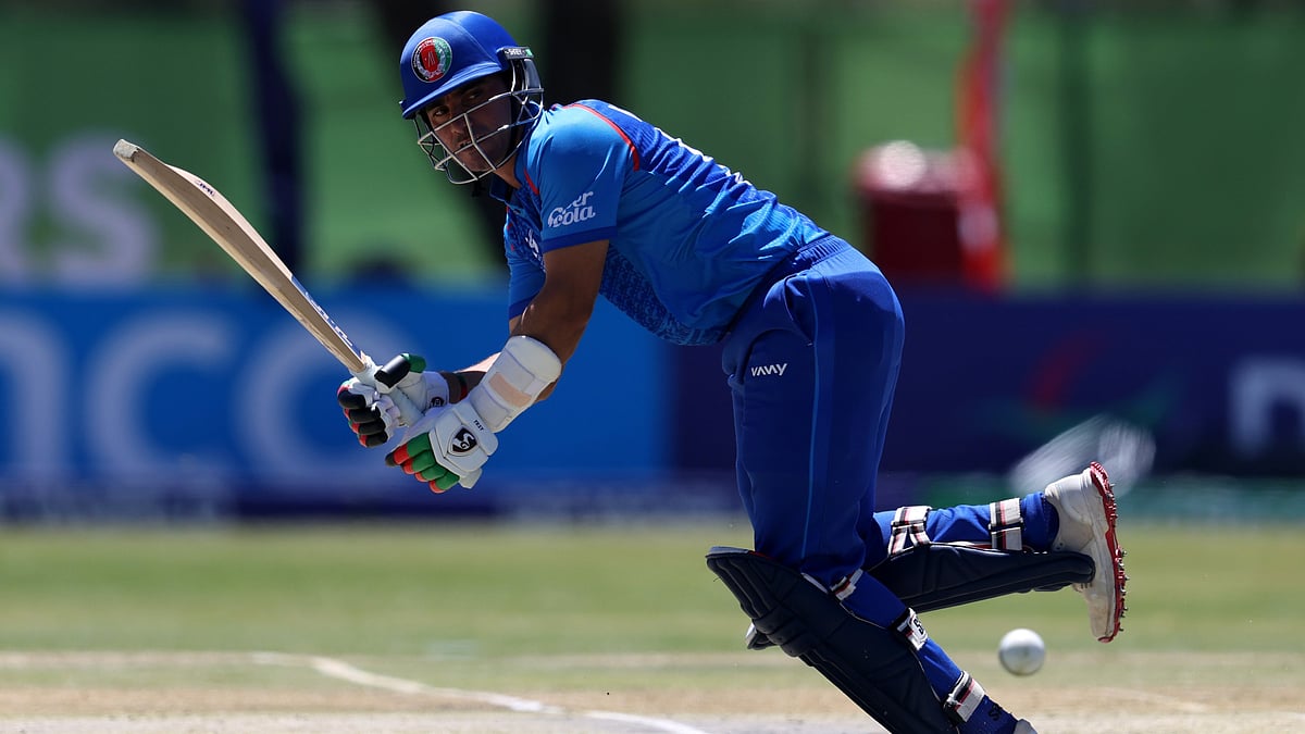 Afghanistan U19's Mahboob Khan in action during the ICC U-19 Cricket World Cup match against West Indies U19 on January 18, 2026. - | Photo: X/ACBofficials