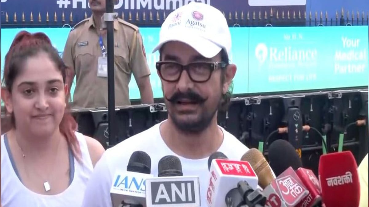 Aamir Khan Runs Tata Mumbai Marathon'26 - ANI