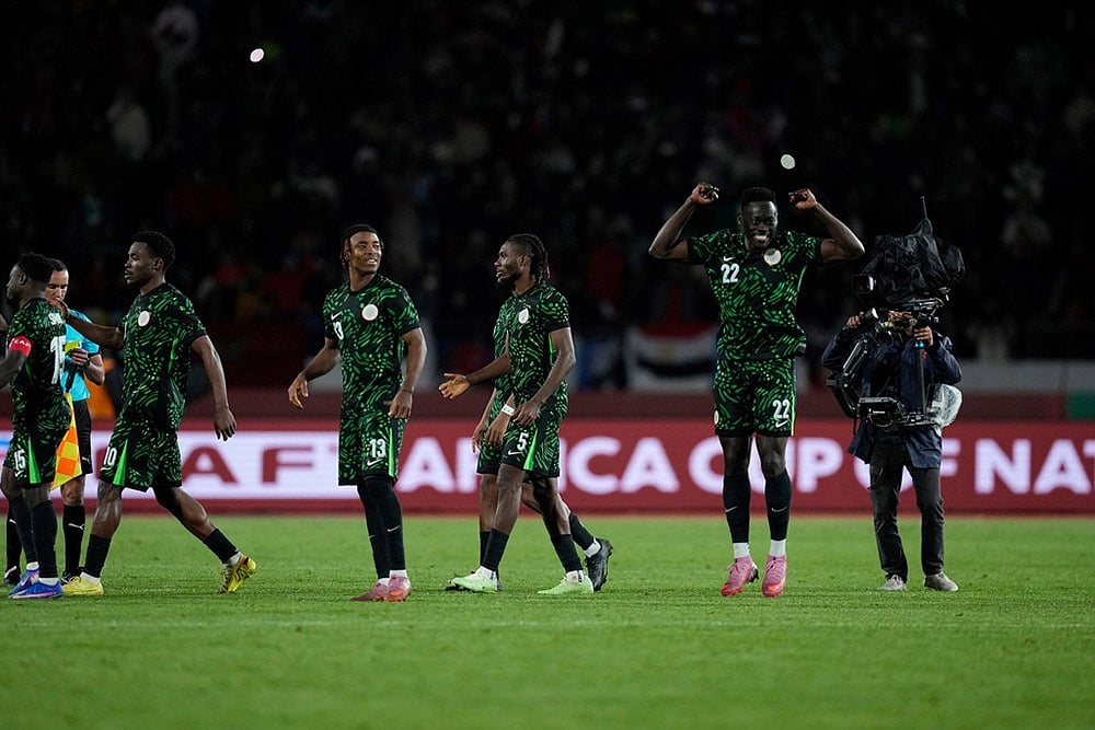 Nigeria national team react after winning on penalties during the Africa Cup of Nations third place game between Egypt and Nigeria in Casablanca, Morocco. - | Photo: AP/Themba Hadebe