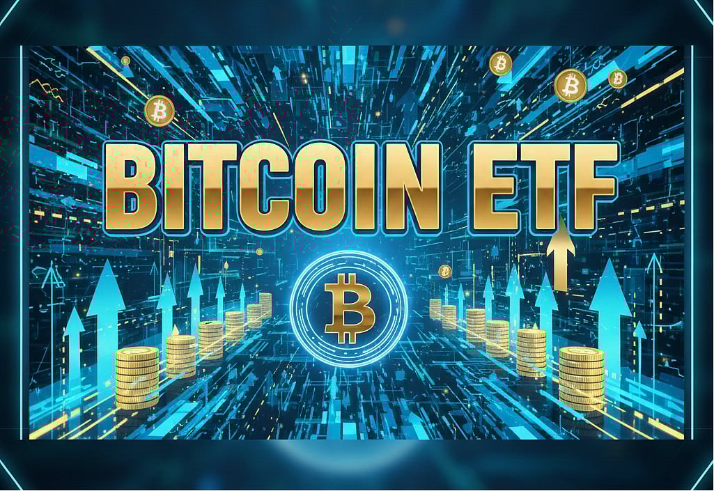 Bitcoin ETF text in bold