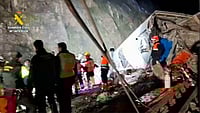 In this grab taken from video provided by Guardia Civil, rescue workers at the scene after a high speed train collision,in Adamuz, Spain, Monday, Jan. 19, 2026. (Guardia Civil via AP)
Source: AP