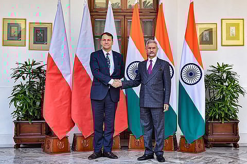 External Affairs Minister S. Jaishankar with Poland's Deputy Prime Minister and Foreign Affairs Minister Radoslaw Sikorski during a meeting, in New Delhi. 