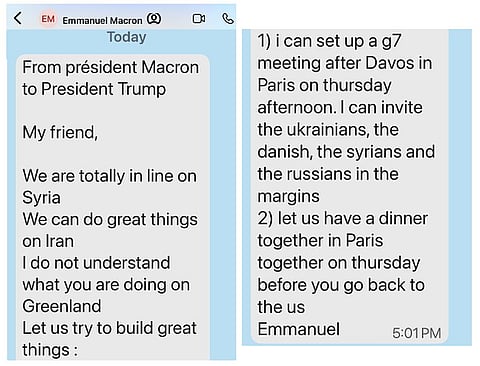 Screenshots that Donald Trump shared on Truth Social