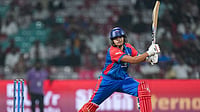 | Photo: PTI/Kunal Patil : Shafali Verma plays a shot during the Women's Premier League 2026 match between UP Warriorz and Delhi Capitals at the DY Patil Stadium in Navi Mumbai.