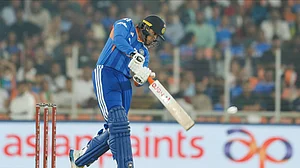 X/BCCI : Abhishek Sharma in action for Team India in T20Is.