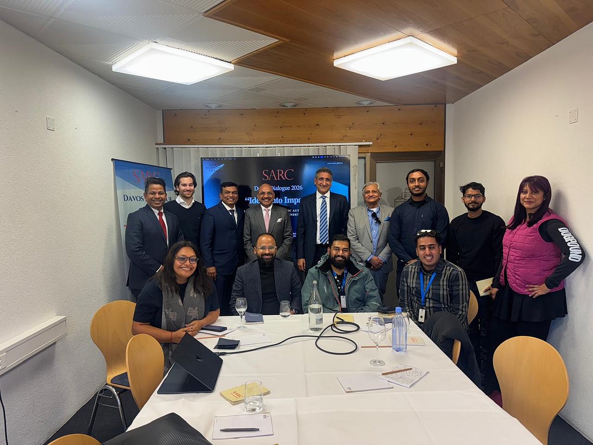 A group of people attending the SARC Dialogue 2026 conference in Davos