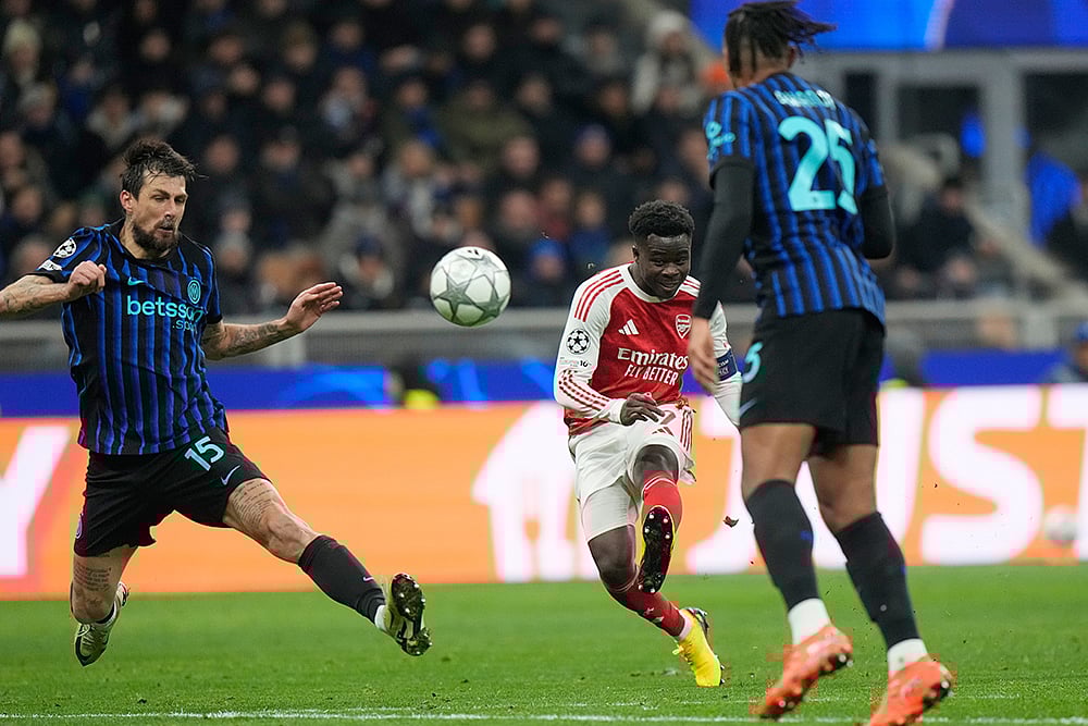 Inter Milan vs Arsenal uefa Champions League soccer-Bukayo Saka