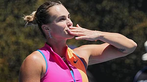 AP/Dita Alangkara : Sabalenka is after her fifth Grand Slam singles title.