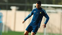 | Photo: X/AlNassrFC_EN : Al-Nassr's Cristiano Ronaldo in training ahead of the Saudi Pro League match against Damac on January 21, 2026.