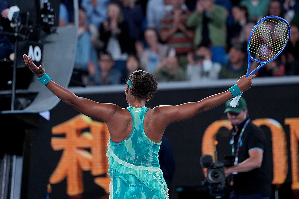 Naomi Osaka of Japan reacts after defeating Sorana Cirstea of Romania in their second round match at the Australian Open tennis championship in Melbourne, Australia. - | Photo: AP/Dita Alangkara
