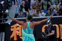 Naomi Osaka Vs Sorana Cirstea, Australian Open: Former World Number One Progresses To Third Round | Photo: AP/Dita Alangkara : Naomi Osaka of Japan reacts after defeating Sorana Cirstea of Romania in their second round match at the Australian Open tennis championship in Melbourne, Australia.