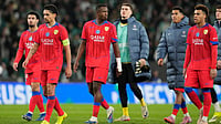 | Photo: AP/Armando Franca : PSG's players react after the Champions League opening phase soccer match between Sporting CP and Paris Saint-Germain, in Lisbon, Tuesday, Jan. 20, 2026.