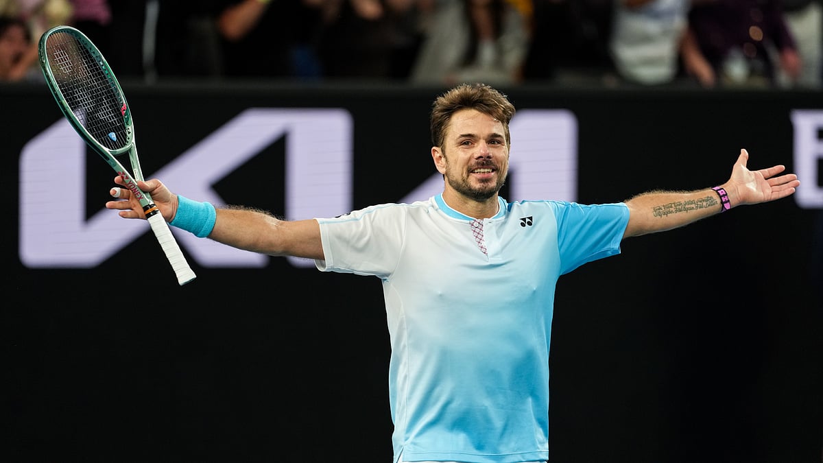 Stan Wawrinka celebrates his second-round victory - null