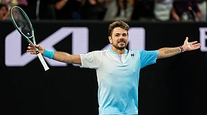 Stan Wawrinka celebrates his second-round victory