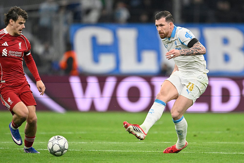 Marseille vs Liverpool uefa Champions League soccer-Pierre-Emile Hojbjerg