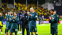 | Photo: NTB/Fredrik Varfjell via AP : Manchester City's Erling Haaland, center, applauds the crowd after the Champions League soccer match between Bodo/Glimt and Manchester City in Bodo, Norway, Tuesday, Jan. 20, 2026. 