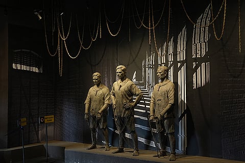 Depiction of courage in colonial struggle.