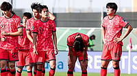 Vietnam 1-0 South Korea LIVE Score, AFC U23 Asian Cup: Quoc Viet Puts Golden State Warriors Ahead In Third-Place Clash | Photo: Instagram/thekfa : South Korea U23 players react after their AFC U23 Asian Cup defeat against Japan U23 on January 20, 2026.