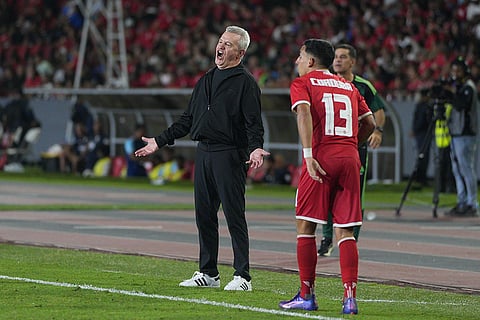 Mexico's coach Javier Aguirre reacts during a friendly soccer match against Panama in Panama City.